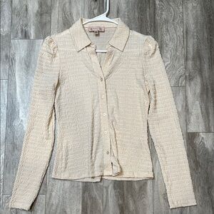 Elegant Cream Button-Up Women's Top